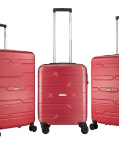 Travelwize - Bondi Hard Shell Suitcase - 3 Piece ABS Luggage Set - Red