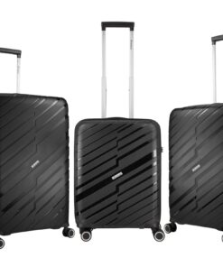Travelwize - Java Hard Shell Suitcase - 3 Piece Polyprop Luggage Set - Black