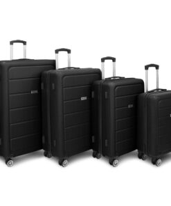 Travelwize - Maple ABS 4-Wheels Spinner 4 Piece Luggage Set - Black