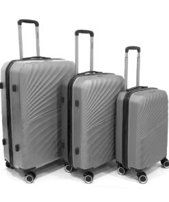 Travelwize Quartz PP 4-Wheel Spinner 3 Piece Luggage Set - Silver
