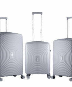 Travelwize Ripple Hard Shell Suitcase - 3PC Polyprop Luggage Set - Platinum
