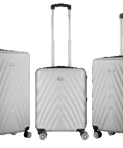 Travelwize Terra ABS 4-Wheels Spinner 3 Piece Luggage Set - Silver