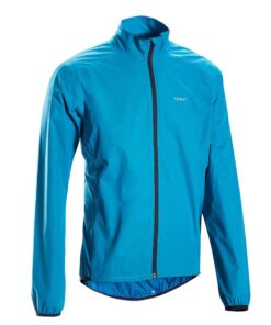 Triban Men's Long-Sleeved Road Cycling Rain Jacket RC100 - Blue - 2 XL