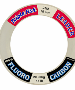 Triple Fish Fluorocarbon Fishing line .70MM 44LB/20KG, Colour White, 25M Spool