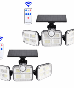 Triple Head Rechargeable OutdoorSolar Sensor Lights - Pack of 2