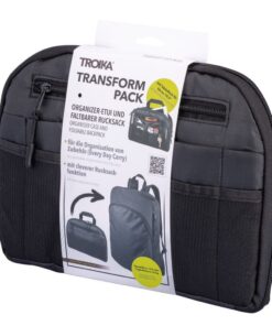 TROIKA Foldable Backpack or Organiser Case: 2-in-1 Bag Converts as Needed