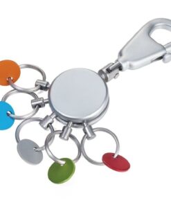 Troika Keyring with Carabiner and 5 Rings Patent Colour - Matt
