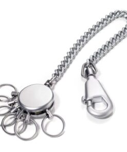 Troika Keyring with Chain Patent Chain - Matt Chrome Colour