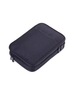 Troika Organiser Case with 2 Zipper Compartments Connected - Black