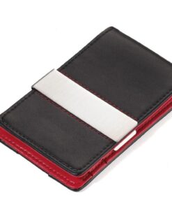 TROIKA - RFID Shielding Credit Card Case with Money Clip - Black & Red