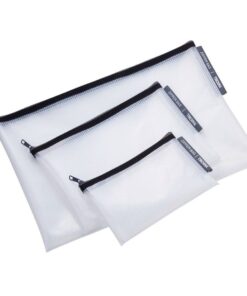 TROIKA Travel Organiser Pouches: Transparent Set of 3 in A4, A5 & A6 Size