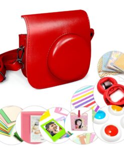 Tuff-Luv 9-in-1 instax Mini 8 Instant Film Camera Accessories Bundles - Red