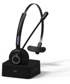 TUFF-LUV Bluetooth Wireless Headset with charging base - Black