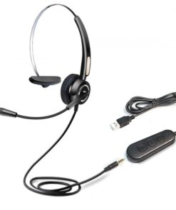 TUFF-LUV Dual Connectivity VH510 USB & 3.5MM Mono Call Centre Head Set - Black