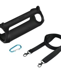 TUFF-LUV Silicone Case & Shoulder strap for JBL Charge 5 - Black