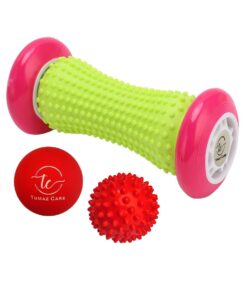 Tumaz Care FR021 3-in-1 Hand and Foot Massage Roller Spiky Ball & Lacrosse Ball - Pink