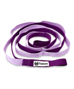 Tumaz LOOP Stretch Strap - 10 Loops & Non-Elastic Band for PT, Yoga & Dance - Purple