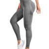 Tummy Control Sports Leggings - Grey - L