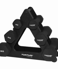 Tunturi Neoprene Dumbbell Set 1kg - 3kg and Stand