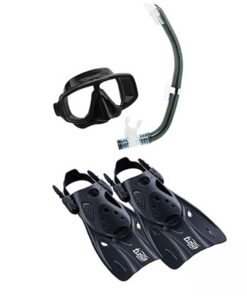 Tusa Senior Plantina Travel Snorkel Set - Black - L