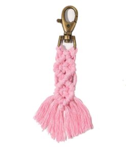 Tussle Woven Style Keyrings - Pink