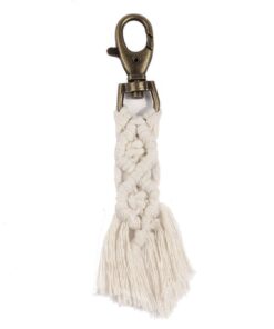 Tussle Woven Style Keyrings - White