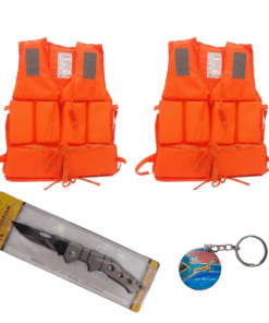 Two Adjustable Lifejackets For Adults & Pocket Knife With Free Key Ring