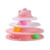 Two - Tone 4 Layer Interactive Tower Cat Toy - Pink & White