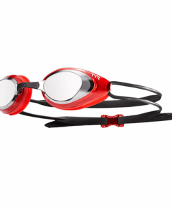 TYR Black Hawk Mirrored Racing Goggles - Silver/Red