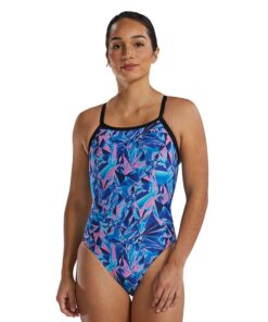 TYR Durafast Elite Crystalized Diamondfit Bathing Suit - Navy/Pink - XS