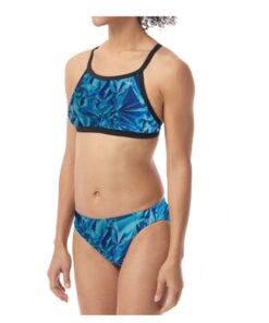 TYR Durafast Elite Crystalized Dimaxback Work Out Bikini Blue/Green - XL