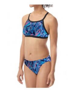 TYR Durafast Elite Crystalized Dimaxback Work Out Bikini Navy/Pink - XXS