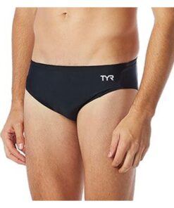 TYR Men's Solid Durafast Elite Racer Bathing Suit - Black - 28.0'
