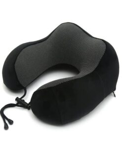 U Shaped Memory Foam Neck Pillows For Outdoor, Travel, Office, Home - Black