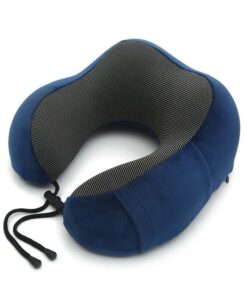 U Shaped Memory Foam Neck Pillows For Outdoor, Travel, Office, Home - Blue