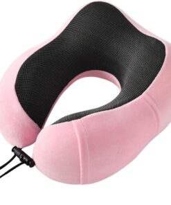 U Shaped Memory Foam Neck Pillows For Outdoor, Travel, Office, Home - Pink