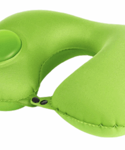 U-Shaped Travel Neck Pillow Inflatable & Foldable - Green