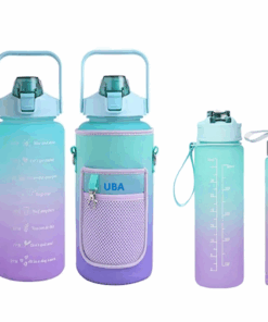 UBA 3in1 Motivational Water Bottle and Carrier - Blue