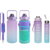 UBA 3in1 Motivational Water Bottle and Carrier - Purple