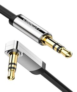UGreen 10729 3.5mm Male to Male 90 Right Angle 5m Flat Cable-BK