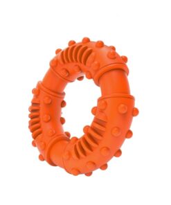 Ultra Durable Natural Rubber Dog Chew Toy - Orange