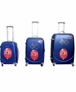 Ultra Light 3-Piece ABS Luggage Set - Spinner Wheels, Combination Lock,Blue