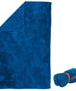 Ultra-Soft Microfibre Swimming Towel Size Xl 110 X 175 Cm - Blue, Orange