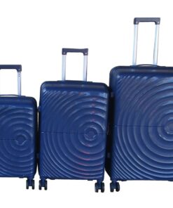 Unbreakable 3-pc Navy Hard-Shell Luggage Set with Lock-Polypropylene