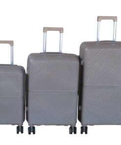 Unbreakable 3-Piece Hard-Shell Luggage Set with Lock, Light Beige