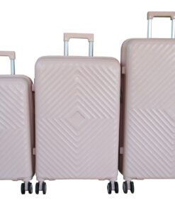 Unbreakable 3-Piece Luggage Set with Spinner Wheels,Telescoping Handle,Lock - Light Pink