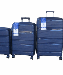 Unbreakable 3-Piece Navy Luggage Set Hard-Shell PP and Lock