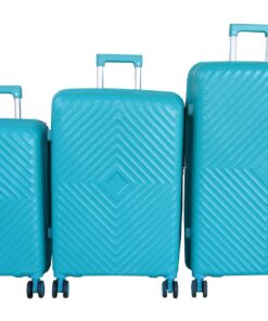 Unbreakable 3-Piece PP Luggage Set-HardShell , TSA Lock and Spinner Wheels - Blue