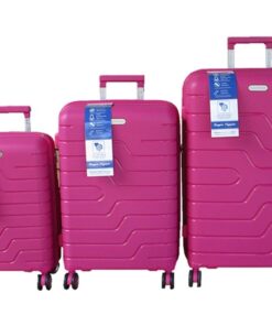 Unbreakable Bright Pink Hardshell 3Piece Spinner Luggage Set with TSA Locks