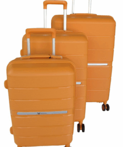 Unbreakable Polypropylene Hardshell Spinner Trolley Luggage Set - Orange
